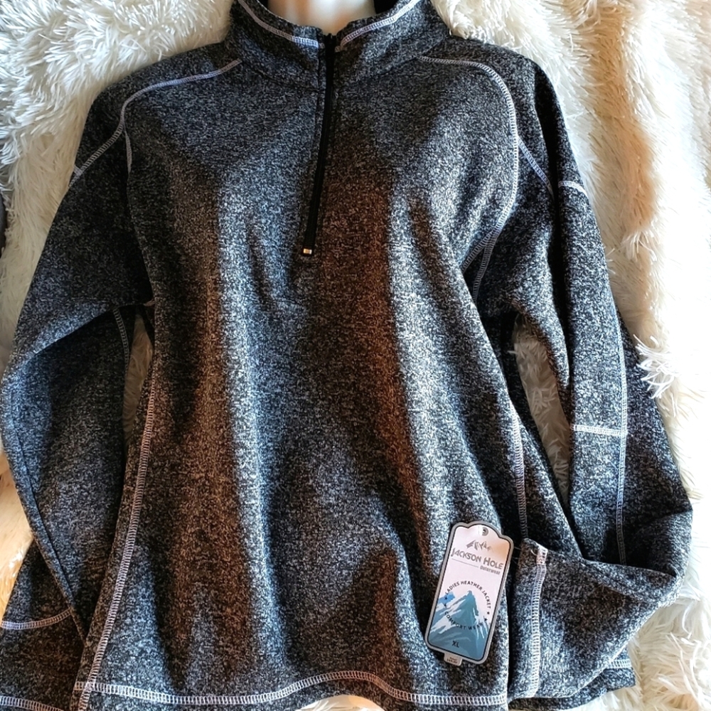 New Gray Athletic Pullover Heather Outer Jacket XL